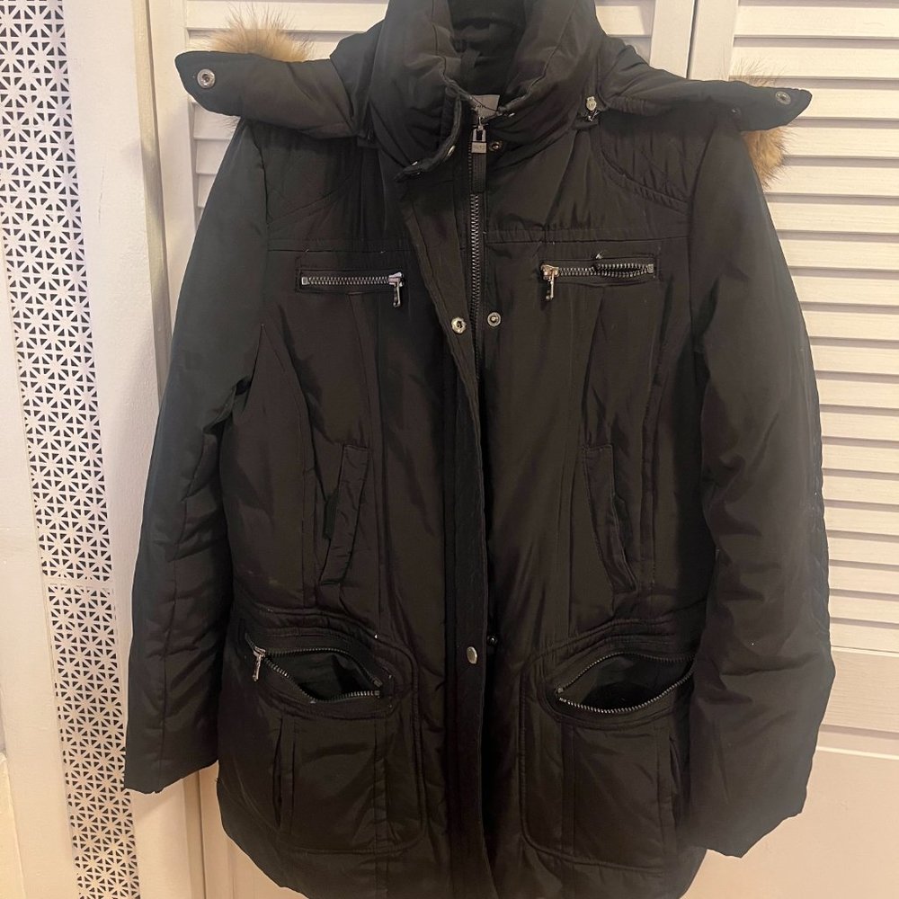 Black Down Winter Jacket Size Medium - image 2